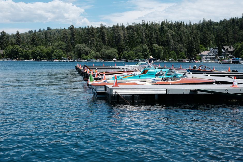 Marina with docked boats